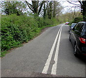 SP1037 : Double white lines on a dead-end road east of High Street, Broadway by Jaggery