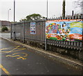 May 2016 adverts for Caerleon on display in Malpas, Newport