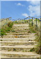 Steps leading up from the beach to Praa Green