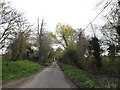 TM1851 : Witnesham Church Lane & footpath by Geographer