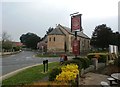 Church and Pub Sign in Woodsetts