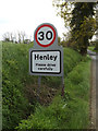 Henley Village Name sign on Ashbocking Road