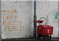 Dissident Republican graffiti on the corner of Barrack Street