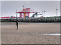 SJ3097 : Statues on the Beach by David Dixon