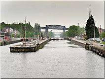 SJ6387 : Manchester Ship Canal, Latchford Locks by David Dixon