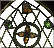SK9389 : Old stained glass fragments, St Chad's church, Harpswell by J.Hannan-Briggs