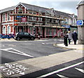 Former HSBC bank building under scaffolding in Ystradgynlais