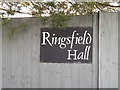 TM3987 : Ringsfield Hall sign by Geographer