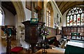 Somerton: St. Michael and All Angels church: The Jacobean pulpit of 1615