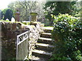 St Issells, Church - steps into graveyard