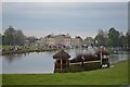ST8083 : Badminton Horse Trials 2016: fence into the lake by Jonathan Hutchins