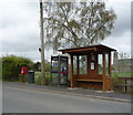 Elizabeth II postbox and phonebox on Eccles Main Street