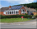 Solar panels on a corner bungalow, Fownhope