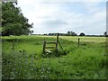 SJ7652 : Barthomley: footpath across fields south of church by Jonathan Hutchins