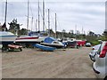 Boat yard at Loe Beach near Feock, Cornwall