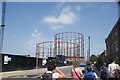 View of gas holders on Leven Road