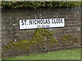 St.Nicholas Close sign