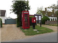 TL9563 : Telephone Box, The Old Post Office Postbox & Notice Board by Geographer