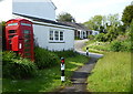 Telephone box and post box at Treworga