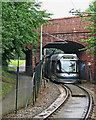 A Clifton-bound tram approaching Cinderhill