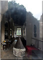 All Saints, Odell - Interior through a window