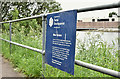 Department for Social Development sign, River Lagan, Belfast (June 2016)