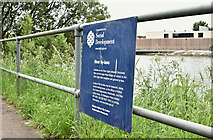 J3471 : Department for Social Development sign, River Lagan, Belfast (June 2016) by Albert Bridge