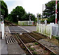 SS0699 : Railway side of Manorbier railway station level crossing by Jaggery