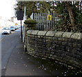 Western Power Distribution electricity substation behind a wall, Gorseinon