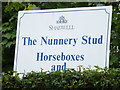 TL8882 : The Nunnery Stud sign by Geographer