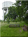 Water tower and seating west of Keymer Road