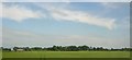 Jodrell Bank Farm and surrounding fields, from the railway