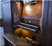 SK9872 : Organ console, St Giles' church, Lincoln by Julian P Guffogg