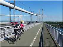 NT1279 : Cycling across the Forth Road Bridge by Mat Fascione