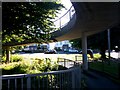 Malmesbury Park: bottom of the footbridge spiral on footpath C21