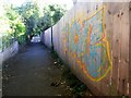 Malmesbury Park: graffiti on footpath C16