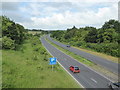 Looking west along the A303 from the Porton Road bridge