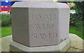 Cogges War Memorial (4) - inscription on rear, Newland, Witney, Oxon