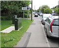 Telecoms cabinets and speed cameras sign, Sway Road, Brockenhurst