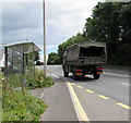 ST2482 : Military vehicles on the A48 near Castleton by Jaggery