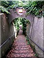 Westbourne: footpath A07 goes through an archway