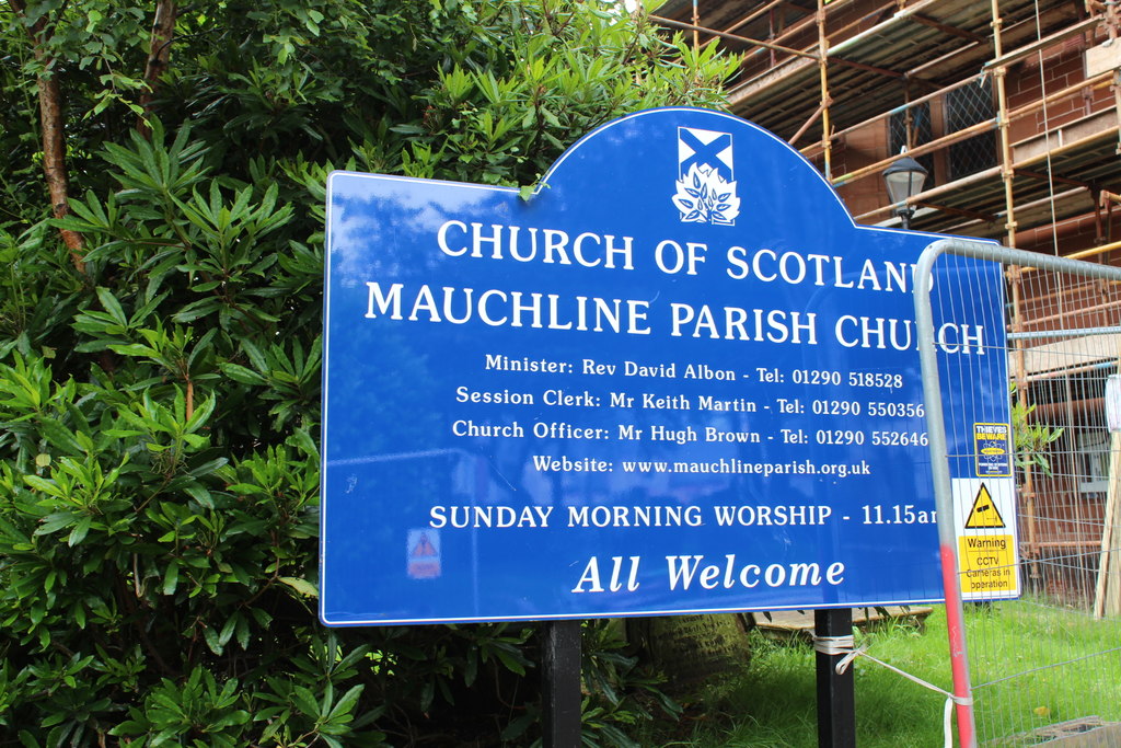 Mauchline Parish Church Sign © Billy McCrorie :: Geograph Britain and ...