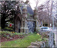 SH8479 : Side view of the lychgate at the entrance to St John's Churchyard, Colwyn Bay by Jaggery