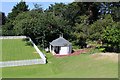 The summerhouse and croquet lawn at Blind Veterans UK, Llandudno