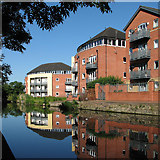 SK5639 : Flats reflected in the Nottingham Canal by John Sutton