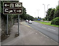 ST2885 : Brown directions sign facing the A48 near Cleppa Park, Newport by Jaggery