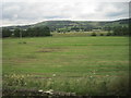 View from a Leeds-Skipton train - fields and A629 near Steeton