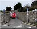 DPD van ascends Clevis Lane, Porthcawl