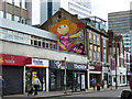 Bus stops and wall art, Croydon