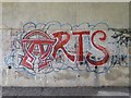 SJ8243 : Graffiti under M6 bridge by Jonathan Hutchins